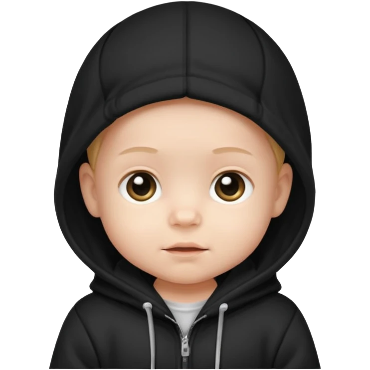 baby with black hoodie emoji