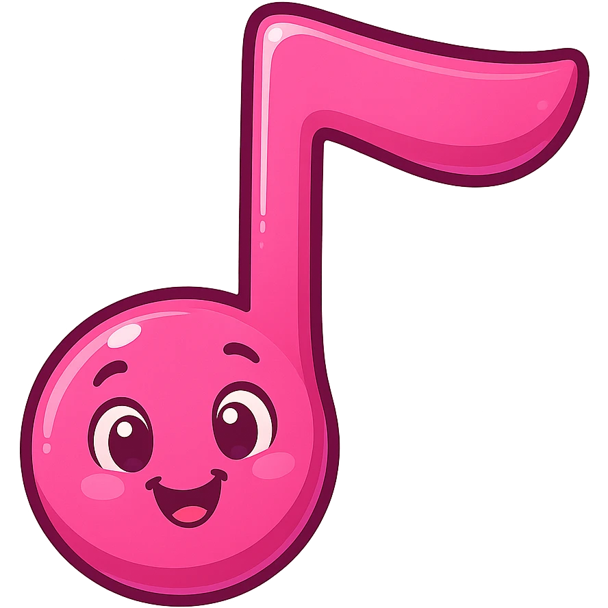 pink music note emoji, playful and bright emoji