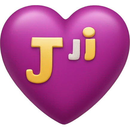 Heart with initial j&k emoji