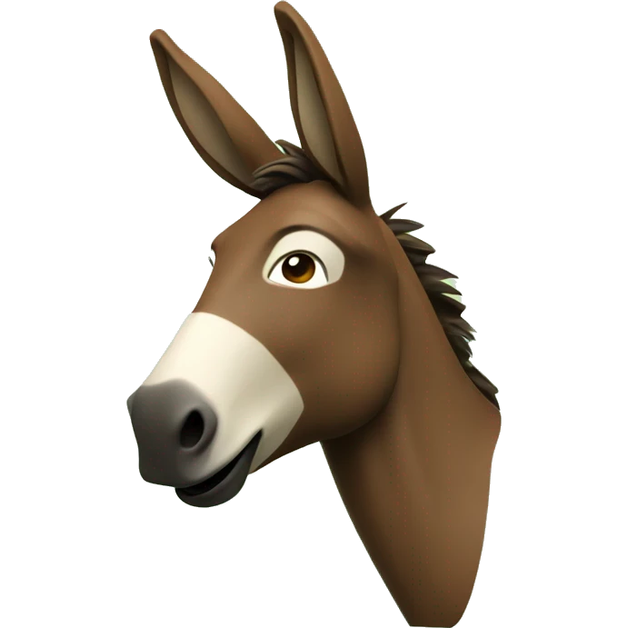 innocent brown donkey face and green background 3d emoji