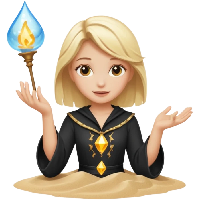 Blonde girl magic over sand emoji