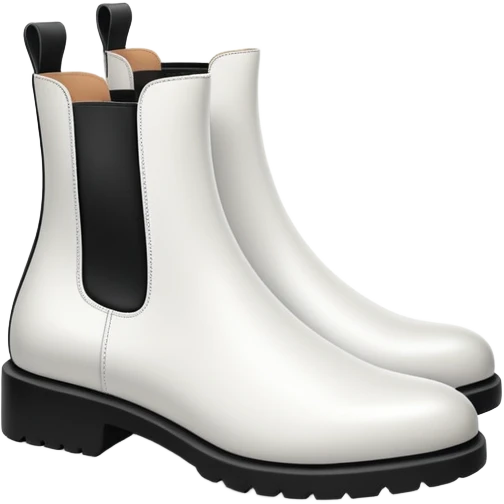 White and black Chelsea boots  emoji