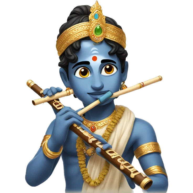 lord krishna playing flute emoji