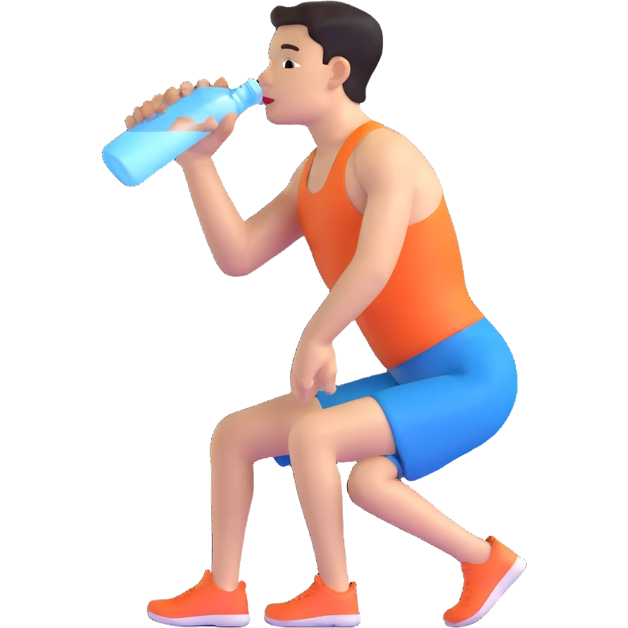 athlete drinking water after workout emoji