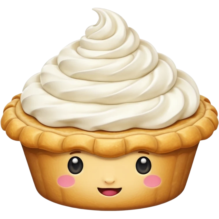 cute pie emoji no face with whipped cream  emoji