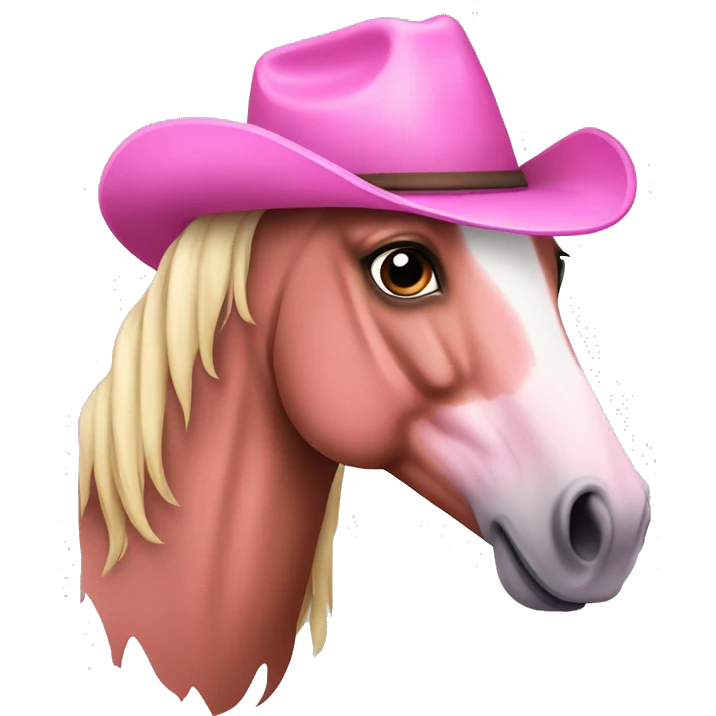 pink horse with cowboy hat  emoji