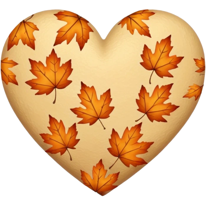 Beige Autumn heart emoji