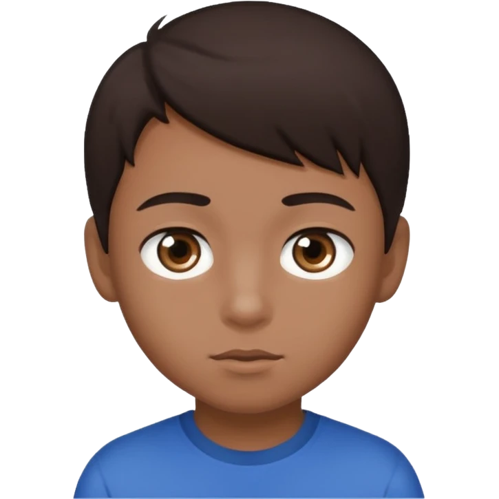 Dark brown hair, make the boy mixed race and is a boy and make his eye a bit smaller emoji