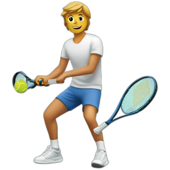 Personne qui joue au tennis avec un chat emoji