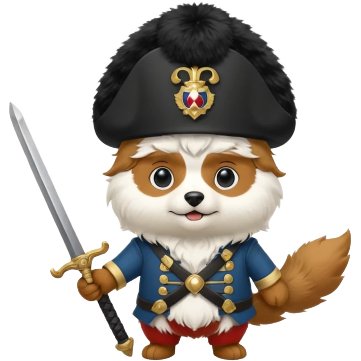 Spitz dog with Napoléon disguise emoji