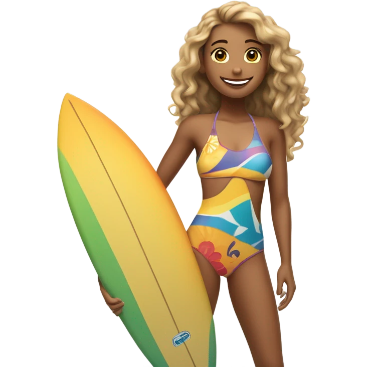 Surfer girl emoji