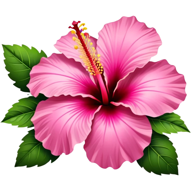 Pink hibiscus flower emoji