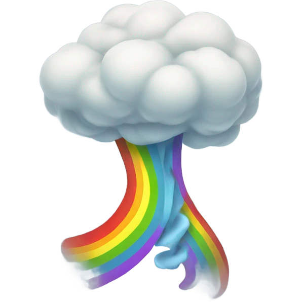 Tornado with little colorful rainbow emoji