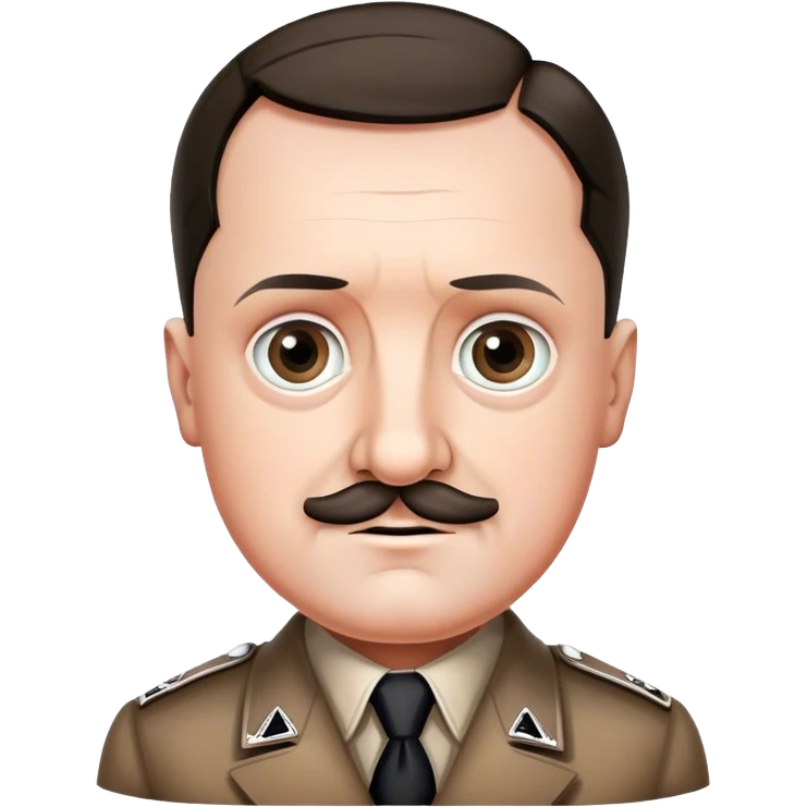 Adolf Hitler, big eyes, cute, light smile emoji