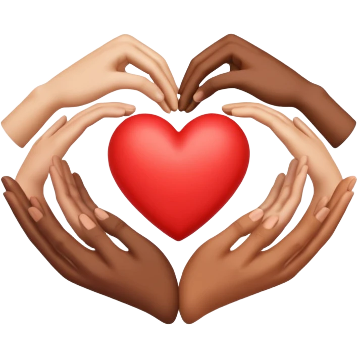 Manos de corazon de colores emoji