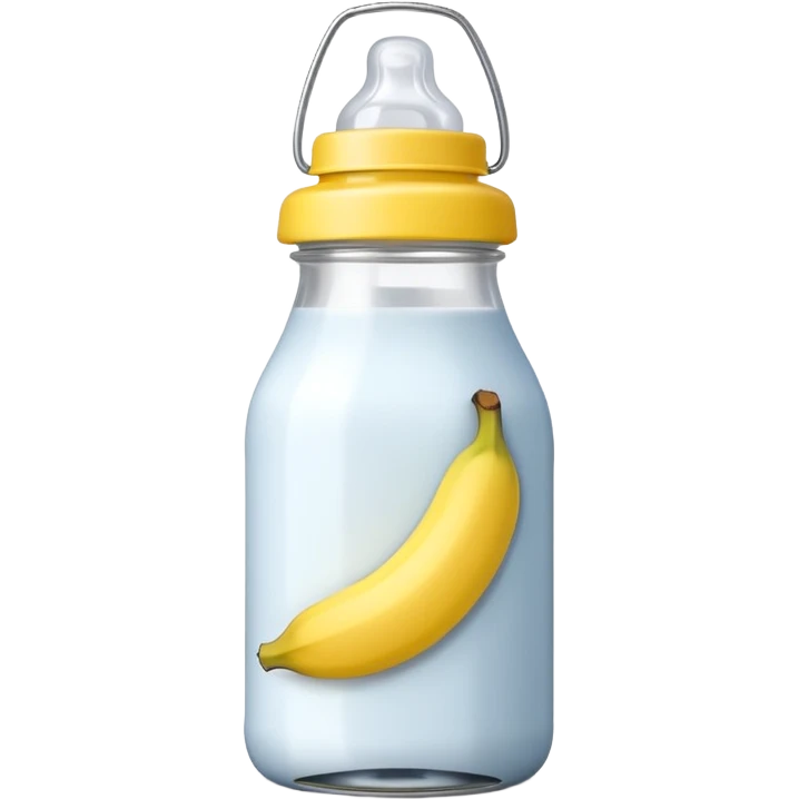 baby Milk bottle with banana tag emoji
