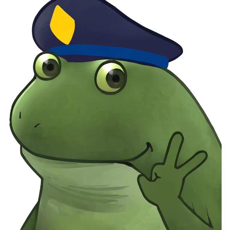 Frog wearing a propeller hat emoji