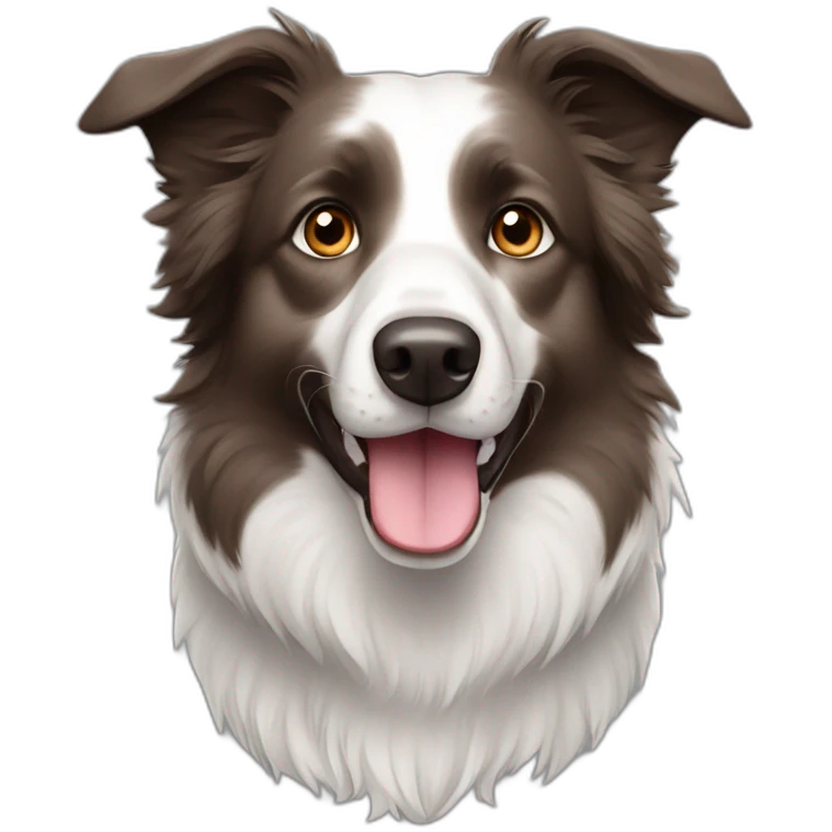 Brown eyes gray colour Border collie emoji