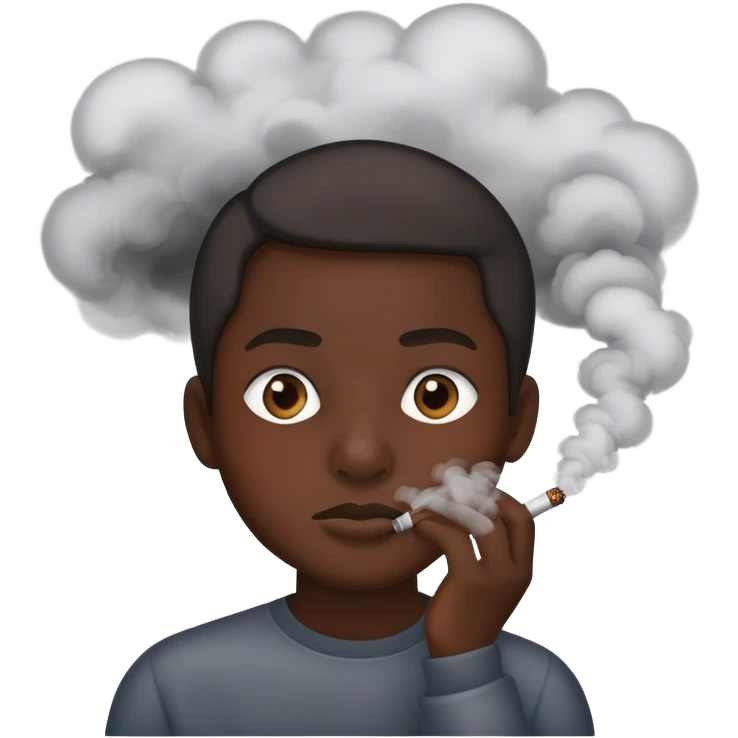 Hiding in smoke emoji
