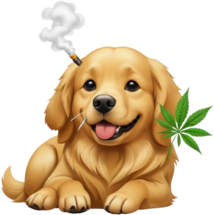 dog smoking weed emoji