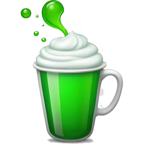 cup with half green liquid emoji