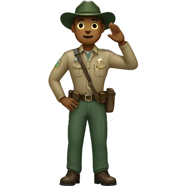 park ranger saluting emoji