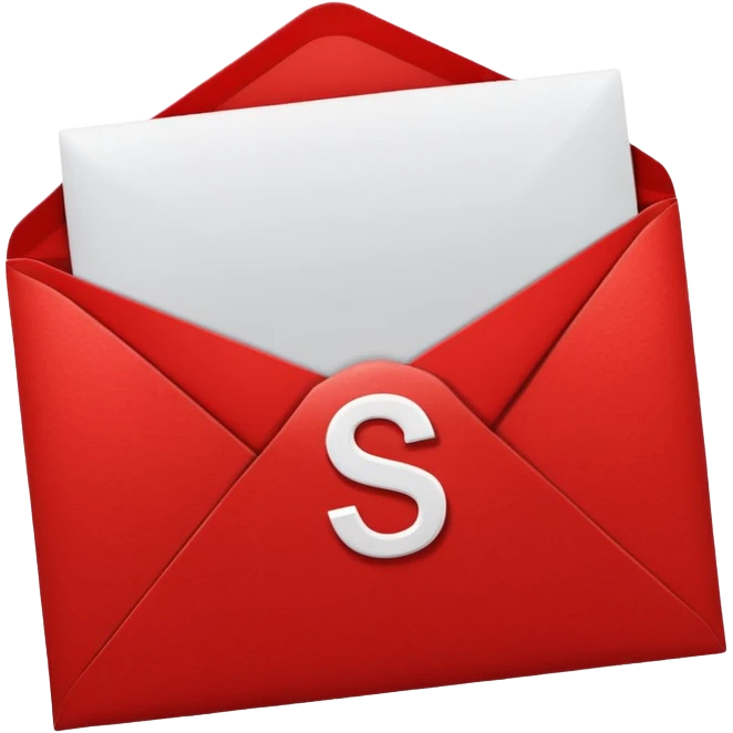 christmas red envelope with white "S" logo emoji