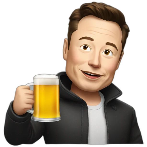Elon Musk drink beer emoji