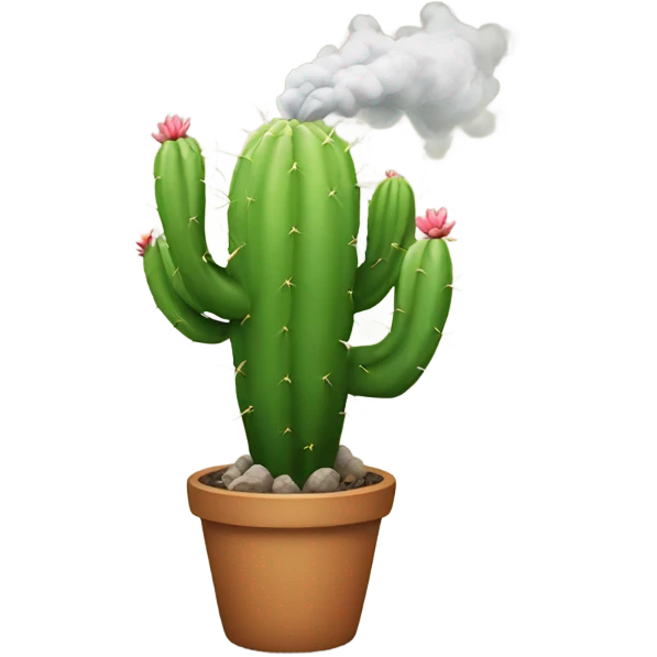 Cactus blowing smoke emoji