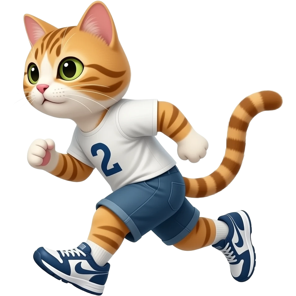 a cat with running shoes emoji