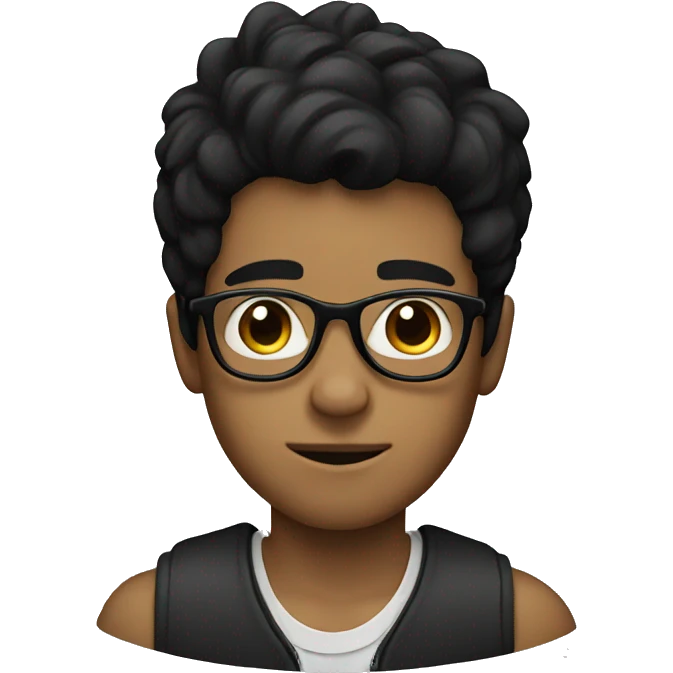 boy with black hair and glasses emoji
