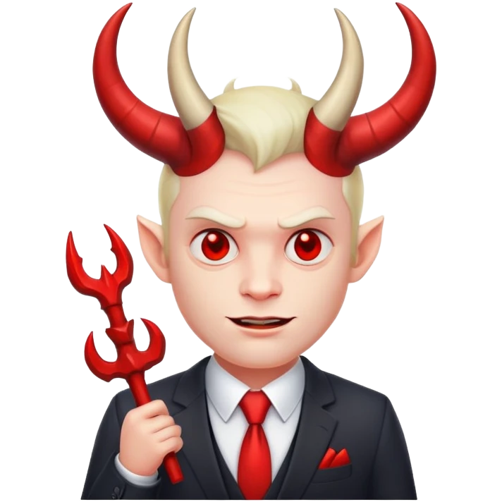 devil businessman with horns and suit selling courses emoji