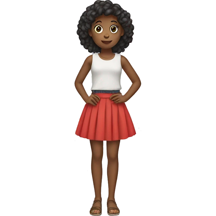 Girl holding her skirt emoji