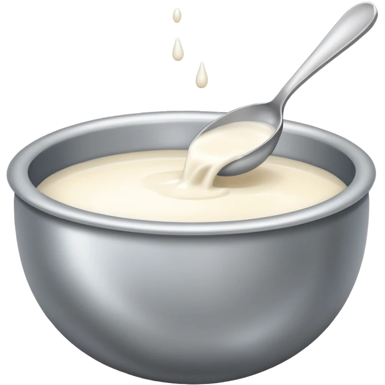 Sliver slave bowl emoji with only milk in it emoji