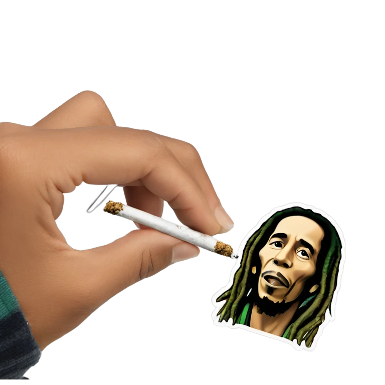 Bob Marley smoking a joint emoji