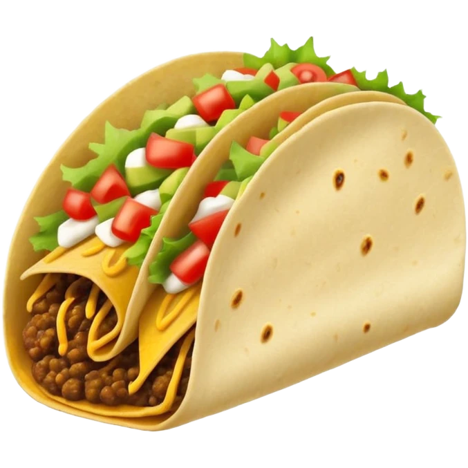 Ultra simple taco with most basic shape and flat colors emoji