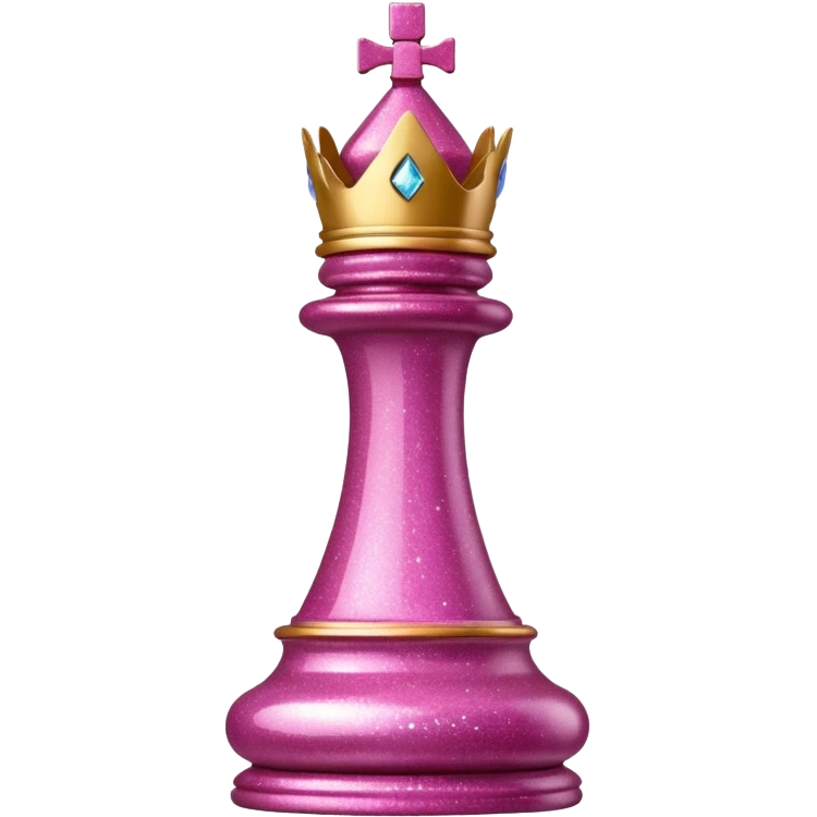 pink glitter chess piece king emoji