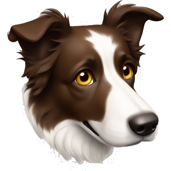 Brown Border collie sniffing  emoji