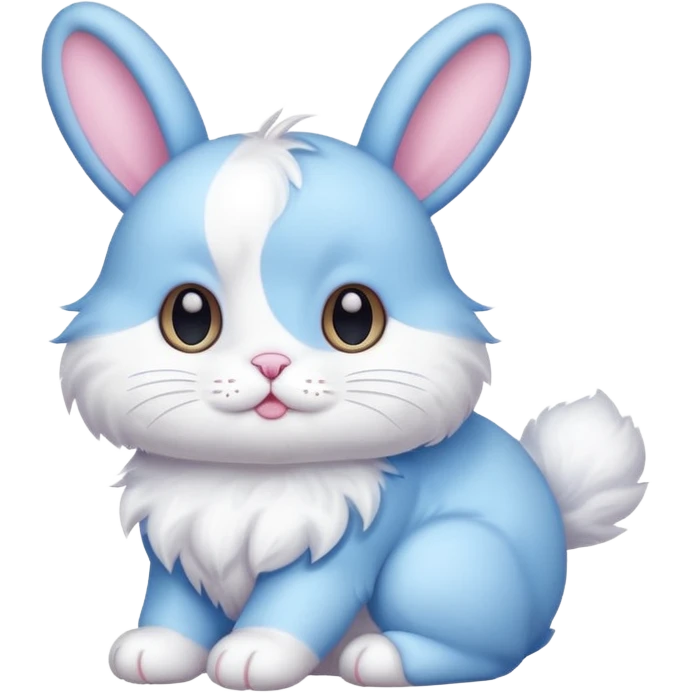 blue bunny and pink cat emoji