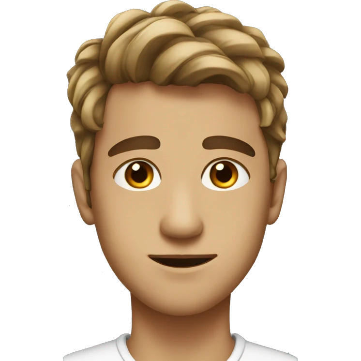 portrait of a young man with brown eyes the boys hair up emoji