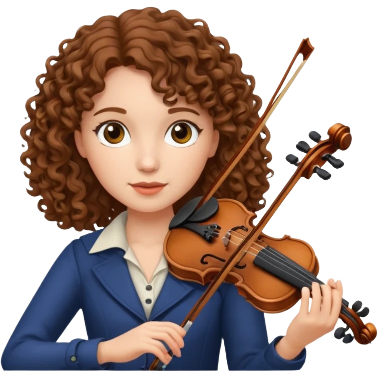 CURLY HAIR FEMALE VIOLINIST emoji