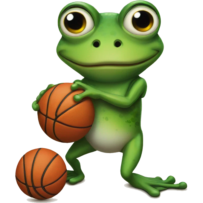 Frog playing basketball emoji