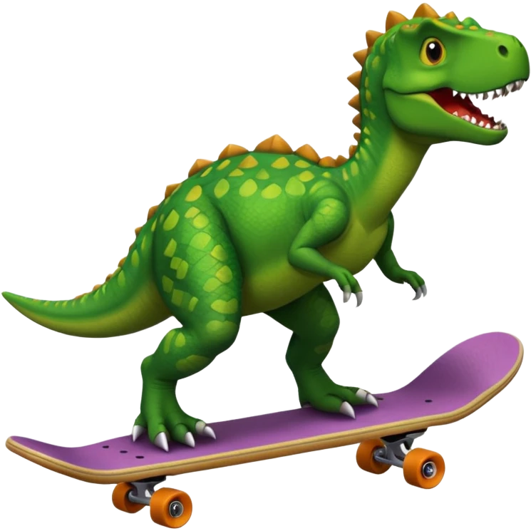 Dinosaur on a skateboard emoji