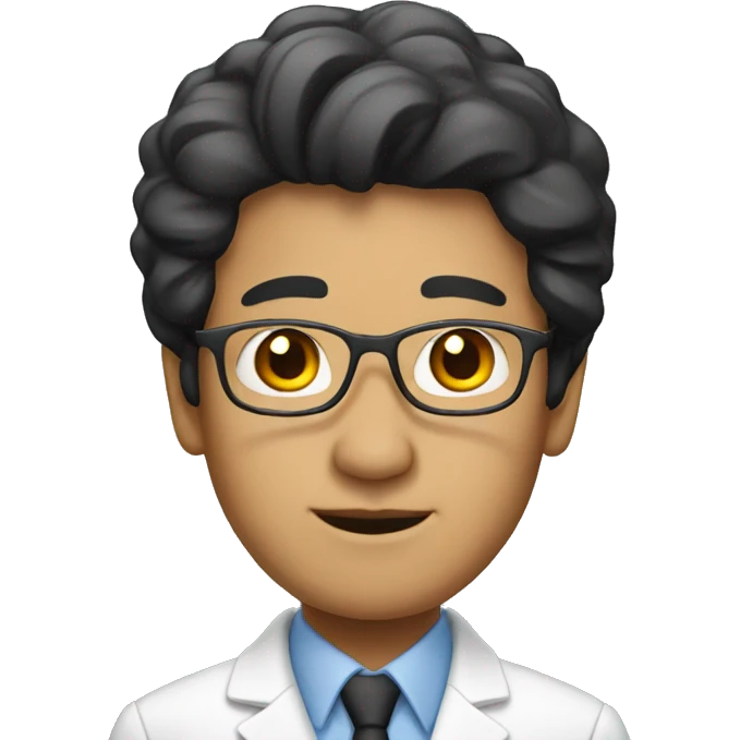 a black hair asian professor emoji