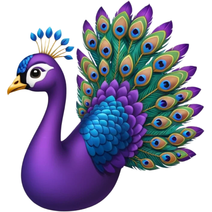 pluma de pavo real morada emoji