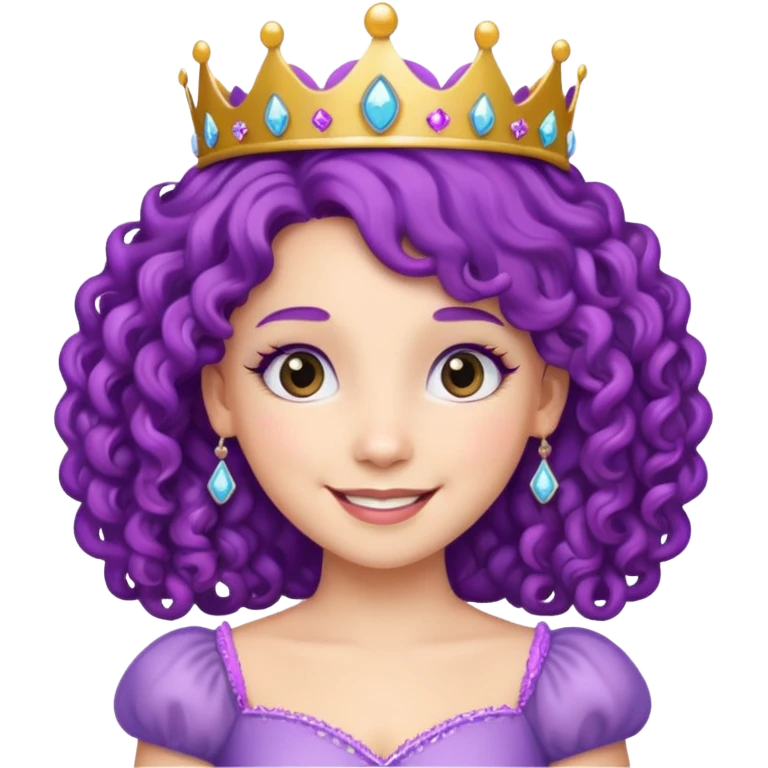 princess with purple curly hair emoji