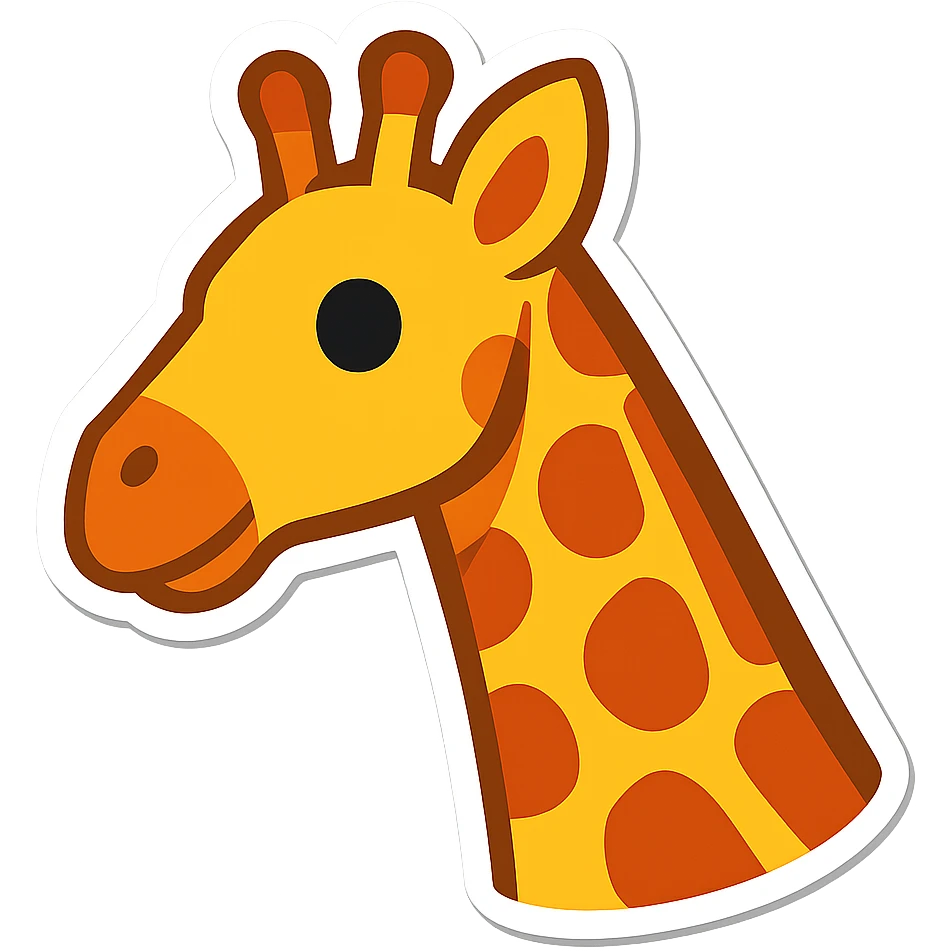 giraffe emoji with white outline emoji
