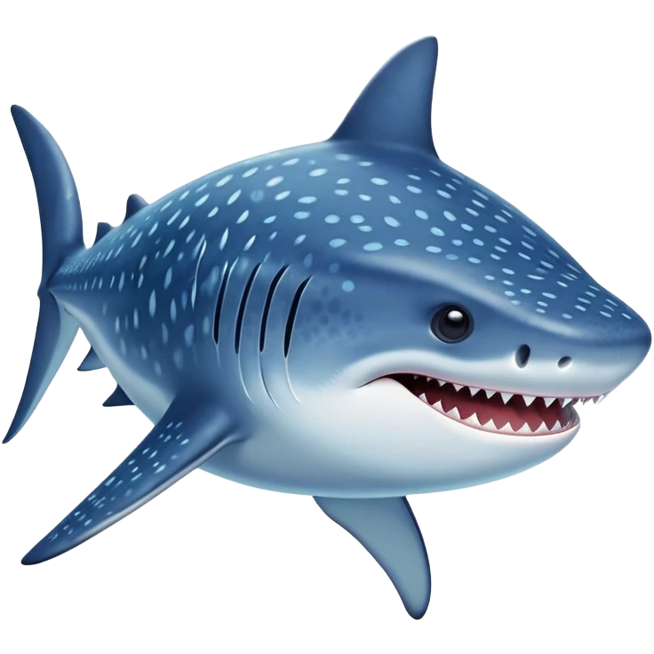 Whaleshark closed mouth emoji