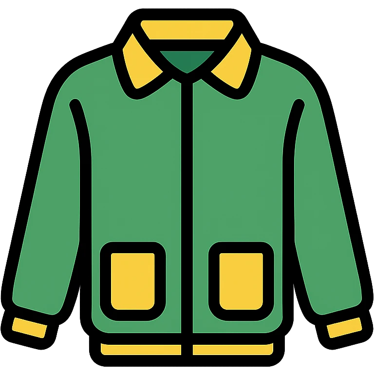 green jacket icon, color outline style emoji