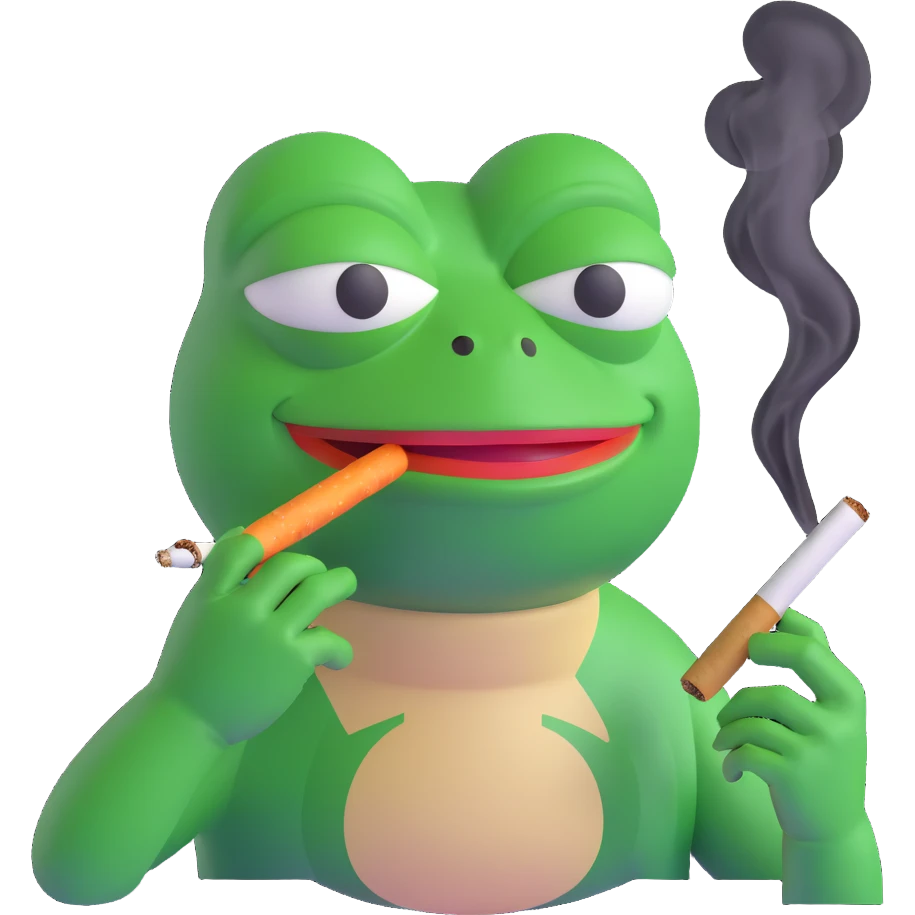 pepe the frog smoking a joint, 3d emoji style emoji